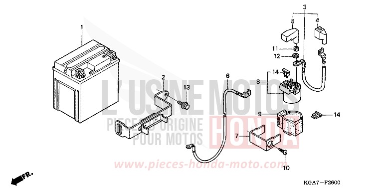 BATTERY for CG125 TITAN ES FORCE SILVER METALLIC (NH411) from 2004